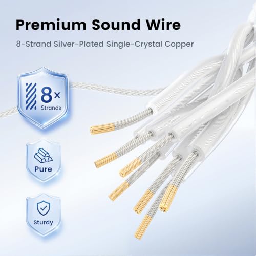 VUM USB-C to 3.5mm Headphone Jack Hi-Res DAC & AMP Dual Chip Audio Adapter | 32-bit/384kHz DAC,5N OCC Silver Plated Cable,24K Gold-Plated Connector,CX31993 & MAX97220 Chipset,TRRS HD Mic Input Supported