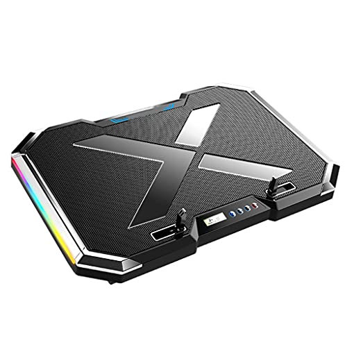 Gaming Laptop Cooler Six Fan Led Screen Two Port RGB Lighting Cooling Pad Notebook Stand for Laptop 12-17 Inch