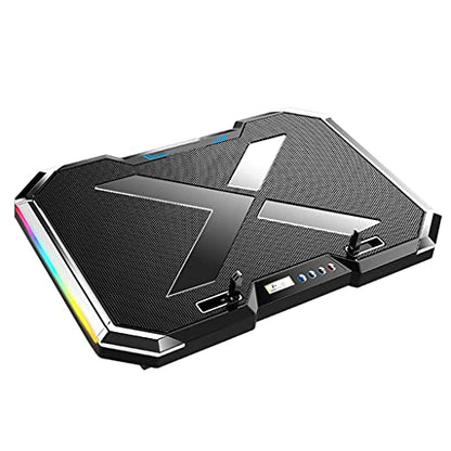 Gaming Laptop Cooler Six Fan Led Screen Two Port RGB Lighting Cooling Pad Notebook Stand for Laptop 12-17 Inch