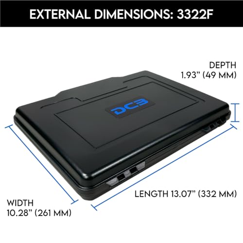 DCB Cases - Element 3322F 12.36 x 9.13 x 1.57 Int Dim | IP67 Waterproof | Protects Tablets, Phones, and Documents | Shoulder Strap | Latch Close | Injection Molded Plastic | Foam Insert
