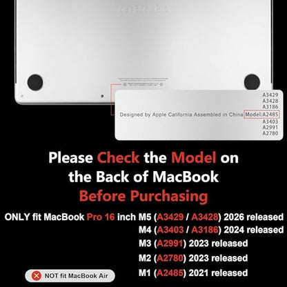MEEgoodo for M5 MacBook Pro 16 inch Case 2026 2024 2023 2021 (Fit Model A3429/A3428/A3403/A3186/A2991/A2780/A2485) M5 M4 M3 M2 M1 Pro/Max, Laptop Case with Keyboard & Webcam Cover, Matte Orange - color: Matte Orange