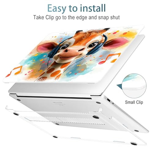 Mektron Printed Case for 2025 Microsoft Surface Laptop Windows 11 Copilot+ PC Surface Laptop 13 inch Touchscreen Display Cover Fits Model 2095, Cute Giraffe - color: Cute Giraffe