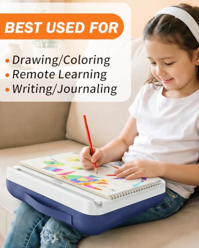 Multifunctional Kids Lap Desk with Storage Cushion (MINI) | Magnetic Pannel, Tablet & Book Stand – Portable iPad Lap Desk for Kids Drawing Writing Learning Playing