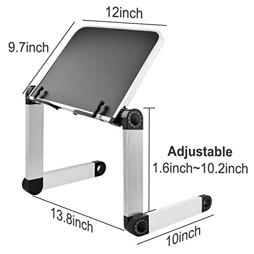 Book Stand Laptop Stand Adjustable Book Holder Tray with Page Paper Clips Ergonomic Multi Heights Angles Adjustable Cooking Bookstands for Textbook Recipe Magazine Laptop Tablet Portable - size: 15x10inches, style: 4 legs-Black