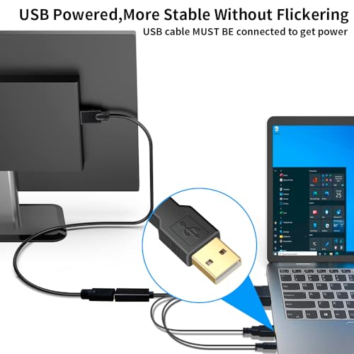 VGA (Sources) to HDMI(Display) Adapter, 1080P Converter with Audio+USB Power from VGA Computer/Laptop to HDMI TV/Monitor, Male to Female(1ft) - size: 0.5ft