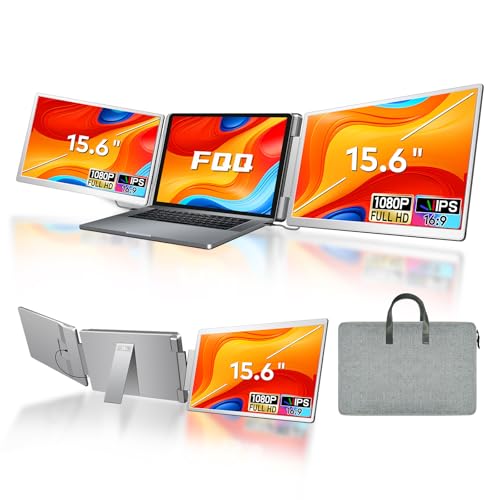 15.6" Laptop Screen Extender, FHD IPS Triple Screen Portable Monitor | Extra Monitor for 13-17.3" Laptops,Travel Tri Screen Compatible with Windows & MacOS-HDMI/USB-C,Plug & Play Extender-S10 - size: 15.6 inches