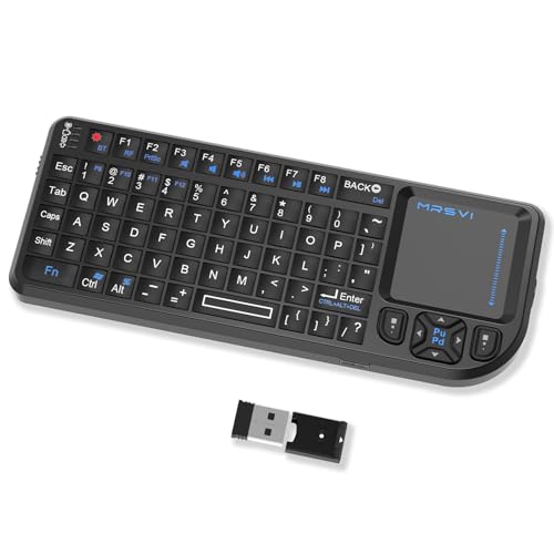 Mini Keyboard with touchpad, mini Bluetooth Keyboard, 2.4G Ultra-Thin Handheld Wireless Portable Keyboard, Suitable for PCs/Tablets/TVs/Smartphones, Ideal for Travel