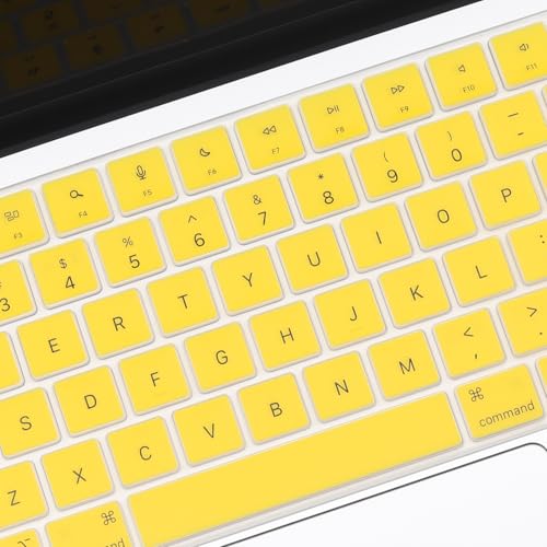 2 Pack Keyboard Cover for 2026 MacBook Neo 13" (Touch ID) & MacBook Pro 14"/16" M5-M1 Pro/Max, M5-M2 & MacBook Air 13"/15" M5-M1, Keyboard Protective Skin US Layout-Yellow - color: yellow+TPU