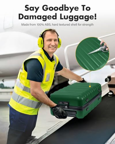 Lekesky 16 Inch Underseat Carry On Luggage Airline Approved, Green | Durable ABS, Small Underseat Carry-on Luggage with TSA Lock Spinner Wheels, Personal Item Luggage Removable Wheels for Travel - color: Green, size: 16 Inch