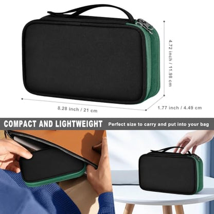 Travel Laptop Backpack with Small Case for 15-16 inch Notebooks, Slim & Expandable Computer Bag for College Business Commute for Men and Women,Black-Green - color: Black-green