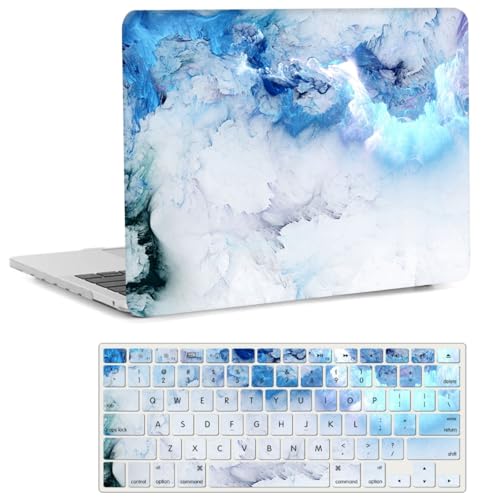 Compatible with MacBook Pro 14 inch Pro/Max Case 2025-2021 M5/M4/M3/M2/M1 Models A3434 A3185 A3401 A3112 A2918 A2992 A2779 A2442, Plastic Laptop Shell & Keyboard Cover, Bright Blue Clouds - color: Bright Blue Clouds, size: Pro 14.2" (2026-2021)M5/M4/M3/M2