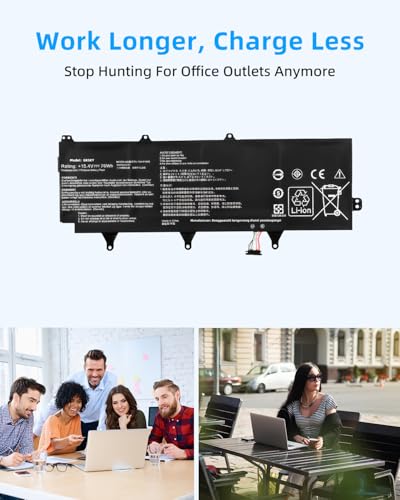 76Wh C41N1802 Laptop Battery Replacement for Asus for Rog Zephyrus S 3s Plus GX701 GX701G GX701GW GX701GV GX701GX GX701GXR GX701GWR GX735GV GX735GVR GX735GW GX735GXR GX735GWR 15.4V High performance - style: C41N1802