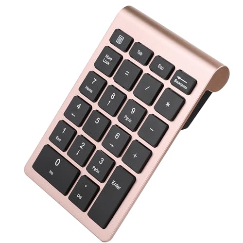 Numeric Keypad with Mice, 2.4G Number Pads and Mouse and USB Receiver Kit for PC Laptop, 22-Key | Number Lock | LED Indicator (Rose Gold) - color: Rose Gold