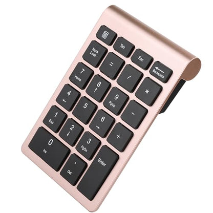 Numeric Keypad with Mice, 2.4G Number Pads and Mouse and USB Receiver Kit for PC Laptop, 22-Key | Number Lock | LED Indicator (Rose Gold) - color: Rose Gold
