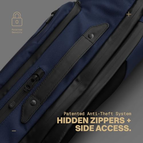 The Frenchie Co. - Work/Travel Speed Backpack - Expandable 23 to 30 liters - Laptop compartment with anti-theft magnetic closure - Ballistic nylon durable construction - color: Blue
