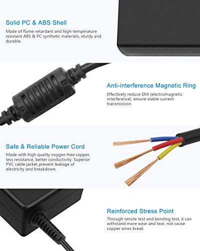 ALITOVE 19V Power Supply Adapter 3.42A 65W AC/DC Converter Transformer 100V~240V AC Input with 5.5mmx 2.5mm Plug for LCD LED Monitor, HDTV, 3D Widescreen, Bluetooth Speaker, Printers, Audio Amplifier
