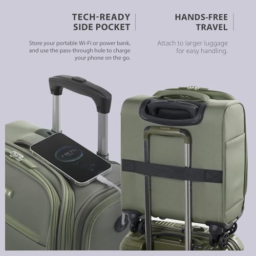 Verage Underseat Carry On Luggage with Wheels,14.5-Inch Spinner Small Suitcase, Softside Lightweight Travel Bag for Men and Women, Airplane Carry On Bag, Sage Green - color: Gray green, size: Basic Underseat