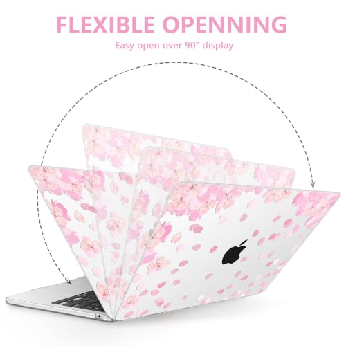 AKIT for MacBook Air 13 inch Case M5 M4 M3 M2 2026-2022, Cherry Blossom | A3449 A3240 A3113 A2681, Vivid Pattern Hard Shell Laptop Case+Screen Protector+Keyboard Cover for MacBook Air 13.6 inch - color: Cherry Blossom
