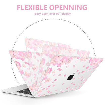 AKIT for MacBook Air 13 inch Case M5 M4 M3 M2 2026-2022, Cherry Blossom | A3449 A3240 A3113 A2681, Vivid Pattern Hard Shell Laptop Case+Screen Protector+Keyboard Cover for MacBook Air 13.6 inch - color: Cherry Blossom