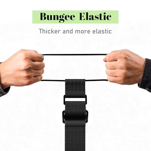 Multi Use Strong Adjustable Luggage Connector Straps for Suitcases,2 Pack Flexible Luggage Accessories Elastic Fastening Bag Strap (Black) - color: Black