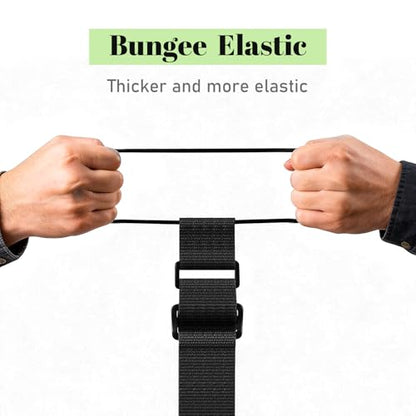 Multi Use Strong Adjustable Luggage Connector Straps for Suitcases,4 Pack Flexible Luggage Accessories Elastic Fastening Bag Strap (Black-4pcs) - color: Black-4pcs