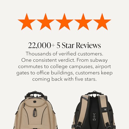 SWISSGEAR 1900 ScanSmart Laptop Backpack, Fits Most 17-Inch Laptops, TSA-Friendly Lay-Flat Design, RFID Protection, and Tablet Pocket, Black, 31L, 18.5-Inch - color: Pastel Brown