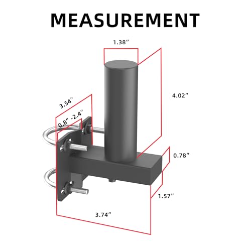 suptek Monitor Bracket Pole Mount Diameter Pole Adjustable Supports 0.8-2.4 Inch, Fits Monitor/TV Screens 13-32 Inch, Load Capacity 22lbs - size: Single Pole Mount