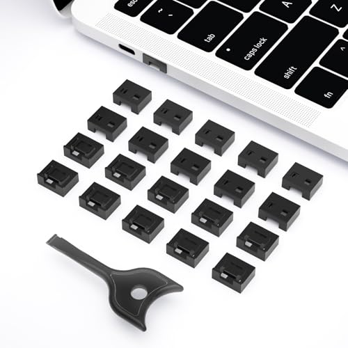 20PCS USB-A Port Lock with 1 Keys,Removable USB Type-A Locks, Data Protection, Dust & Moisture Resistant,for USB Type A Port, PC, Laptop,TV,Router（Black）