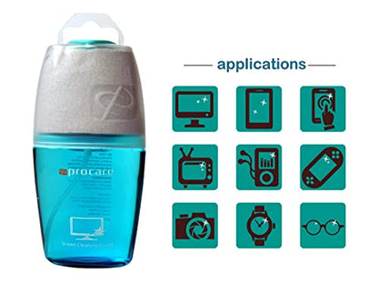 ProcareSelect Screen Cleaner with 3 Premium Microfiber Cloth for LCD & OLED 4K TV, Laptop, PC, Tablet, Mobile Phone - Easy Wipe for Mirror Shine Screen