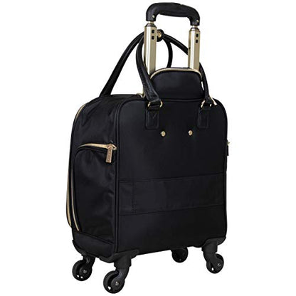 Kenneth Cole REACTION Chelsea 2-Piece Bundle - 17" 4-Wheel Spinner Underseat Carry-On Luggage & Matching 15" Laptop Backpack, Black - color: Black, size: 2pc Bundle (Underseater+Backpack)