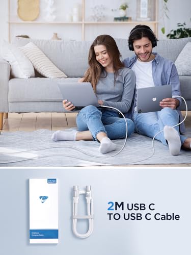 Aioneus 100W USB C to USB C Cable 6ft USBC to USBC Fast Charging Cable Braided USB Type C Charger Cable for iPhone 16 15 Pro Plus Pro Max, MacBook, iPad Pro/Air/Mini