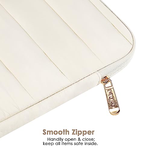 MoKo 9-11 Inch Puffy Tablet Sleeve Bag Padded Protetive Carrying Case | Fits iPad Pro 11-inch M5, iPadAir 11-inch M4, iPad A16, iPad 10th/Air 5/4th 10.9 and Tab S8/S9 11, Milky White - color: Milk White, style: 9 - 11 Inches
