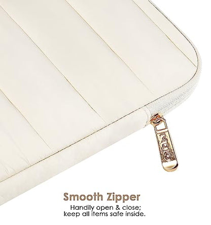 MoKo 9-11 Inch Puffy Tablet Sleeve Bag Padded Protetive Carrying Case | Fits iPad Pro 11-inch M5, iPadAir 11-inch M4, iPad A16, iPad 10th/Air 5/4th 10.9 and Tab S8/S9 11, Milky White - color: Milk White, style: 9 - 11 Inches