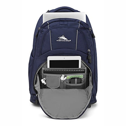 High Sierra Freewheel Wheeled Laptop Backpack, True Navy, 20.5 x 13.5 x 8-Inch - color: True Navy