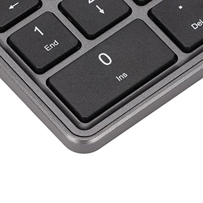 ASHATA 2 in 1 Number Pad, Mini 22 Keys Numeric Keypad, Blutooth 4.2 2.4G Dual Modes USB Number Pad Numpad with Touchpad for Laptop, PC, Desktop, Notebook(Iron)