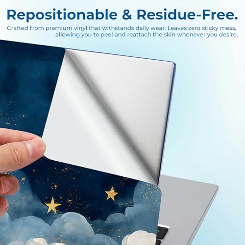 Reusable Universal Laptop Skin Sticker, Cut to Fit for 11.6–15.6 Inch Laptops, Waterproof Protective Film, No-Residue - Star Clouds - color: Star Clouds