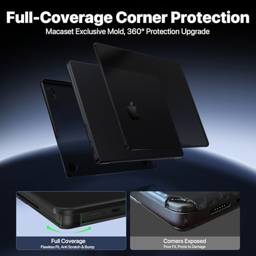 Macaset for MacBook Pro 16 inch Case 2024-2021 M4 M3 M2 M1 Pro/Max [Ultra-Thin Natural] for A3403 A3186 A2991 A2780 A2485 Protective Durable Matte Hard Shell Laptop Cover-Space Black Clear - color: Matte Black