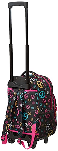 Rockland Double Handle 17" Rolling Backpack, Peace - color: PEACE, size: One Size