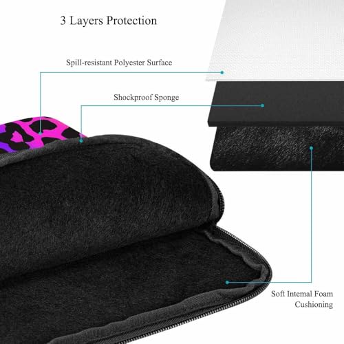 Laptop Sleeve Bag 15.4 15.6 Inch,Leopard Print Cheetah Neon Animal Print Protective Polyester Computer Cases Laptop Cover Briefcase Bag Tablet Travel Cover - color: LPS-028