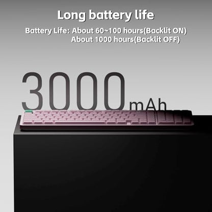 NuPhy Node100 Wireless Mechanical Keyboard, Hot Swappable Custom Low Profile Keyboard, 103 Keys Computer Gaming Keyboards, Supports Touch Gestures, PBT Keycaps, RGB Backlit, Bluetooth/2.4GHz/USB-C - color: Pink, size: Low-profile Blush Nano Switch