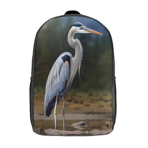 17 Inch Heron Laptop Backpack for Men Women Waterproof Lightweight Travel Backpack Commuter Bag Large Capacity Casual Daypack for Business Trip & Outdoor