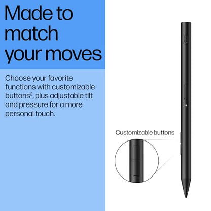 HP 700 Rechargeable Multi Pen Compatible Across Devices/Protocols USBC Charging, Long Battery Life, LED Indicator Customizable Buttons Adjustable Tilt & Pressure Thoughtfully Designed - style: Multi Pen