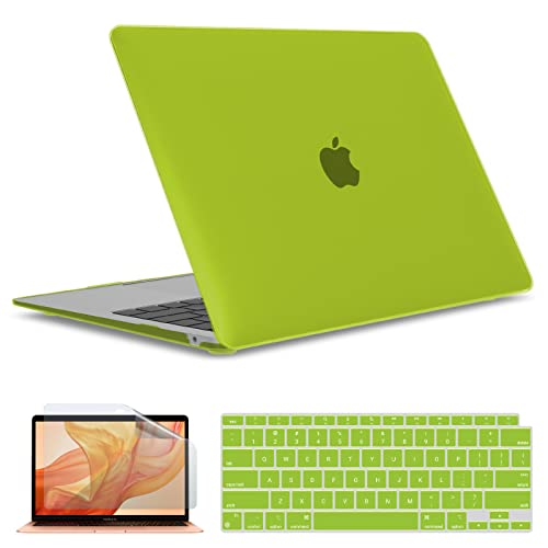 IBENZER Compatible with New MacBook Air 13 inch case 2022 2021 2020 M1 A2337 A2179 A1932, Hard Shell Case&Keyboard Cover&Screen Film for Mac Air 13 with Touch ID (2018-2022), Avocado Green,AT13-AVGN+2 - color: Avocado Green