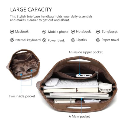 Official Document Computer Bag Stylishly Sleek with Multiple Compartments and Easy to Carry Design - color: Toffee Brown/Pu