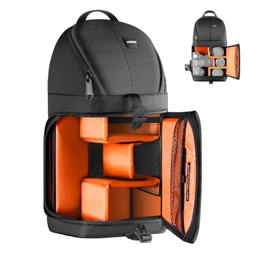Neewer Professional Camera Case Sling Backpack for Nikon Canon Sony and Other DSLR Cameras and Lens,Tripod,Other Accessories,Durable Waterproof and Tear Proof Bag with Padded Dividers(Orange Interior) - style: Nw-xjb02s