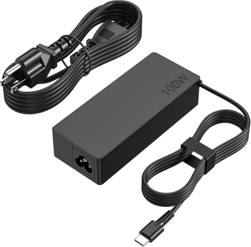 100W USB C Laptop Charger with 9ft Cable, Fast Type C Power Adapter for Lenovo Yoga/ThinkPad T14 T15 T16 E14 L14 X1 Carbon,Dell Chromebook 3100 3110,MacBook Pro/Air,ASUS,Android Phones and Tablets - color: black3