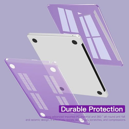 CISSOOK Compatible with MacBook Air 13.6 inch Case M2 M3 M4 M5 | A3449 A3240 A3113 A2681, 5in1 Set Hard Shell Case Keyboard Cover for MacBook Air 13 inch 2022 - 2026, Crystal Purple - color: Air13.6inch-Crystal Purple