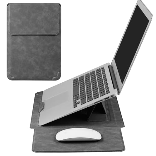 HoYiXi 13.3 Inch Laptop Sleeve Case with Stand - Compatible with MacBook Neo 2026/MacBook Air/Pro 13 (M4/M3/M2/M1 2020-2025), Surface Pro 8 2021, iPad Pro 12.9 & 13-13.3" Dell Acer Laptops,Gray - color: Dark Gray, size: 13-13.3'' laptop