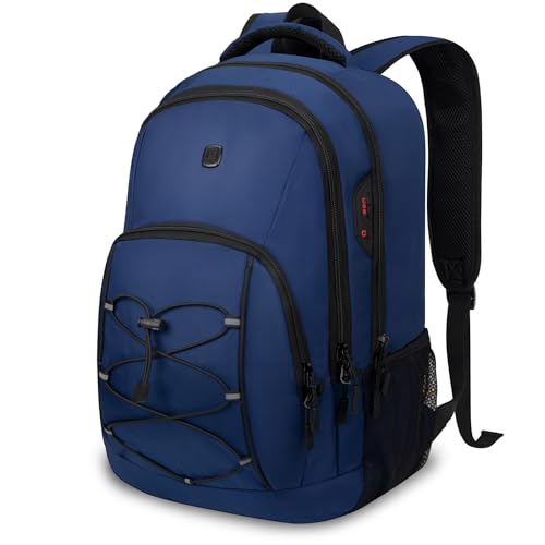 Goloni Travel Backpack, 17 Inch Laptop Backpack for Men Women, Business Backpack with Luggage Strap,Blue - color: Blue