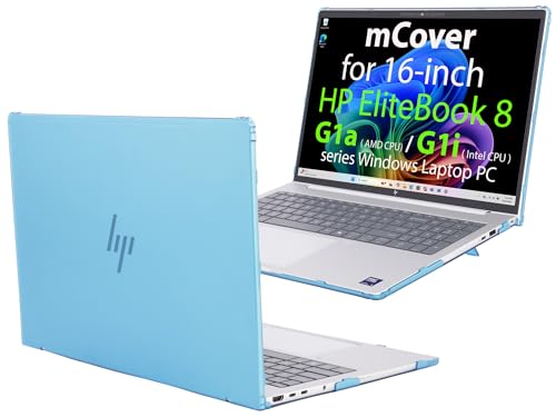 mCover Case Only Compatible for 2025～2026 16" HP EliteBook 8 G1a (AMD) | G1i (Intel) 16 inch Windows Notebook AI PC (Not for Other HP Models)- Aqua - color: Aqua